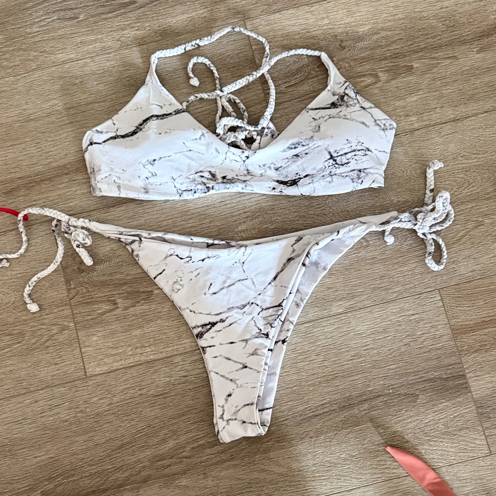 Marble Print Bikini Set